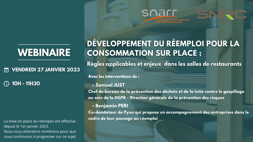 Webinaire – Développement du réemploi pour la consommation sur place